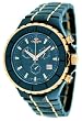 Oniss #ON8015-MRG1 Men's Rose Gold Accented Black Ceramic Sports Chronograph Watch