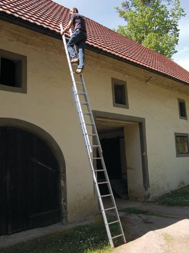  Heimwerker Schiebeleitern Mod. H-V - Sprossenzahl: 2 x 17, Länge min. ca. m: 4,85, Länge max. ca. m: 8,50, max. Arbeitshöhe ca. m: 9,30