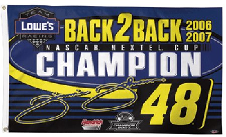 Buy Jimmie Johnson '07 NEXTEL Cup Back to Back Champion Two Sided 3' x 5' Flag
