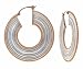 14K Yellow Gold and Sterling Silver Ribbon Hoop Earrings