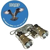 3 x 25 Opera Glass Binocular Golden with Silver Trim w/ Necklace Chain by HQRP plus Coaster
