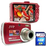 SVP Xthinn-737 Red 7MP 3x Optical zoom 3-inch LCD Digital Camera + FREE 1GB High Speed SD Memory Card
