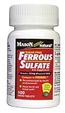 3 Pack Special of MASON NATURAL FERROUS SULFATE TABLETS 65mg / 100 per bottle