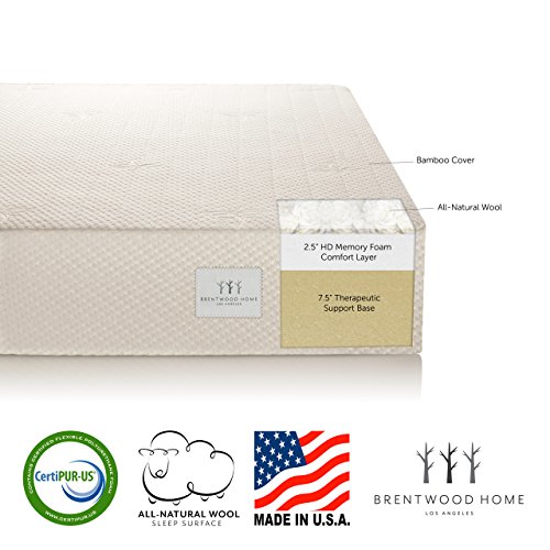 Brentwood 10 HD Memory Foam Mattress 100 Made in USA CertiPur Foam 25Year Warranty All