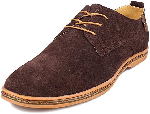 Kempin Imported Men's Flat Brown Lightweight Walking Oxfords Shoes Flats