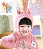 Ｓｍｉｌｅ march (スマイルマーチ） ベビー キッズ 帽子 かわいい 耳付 選べる カラー 秋 冬 あたたか ニット帽 ネックウォーマー 一体型 マフラー スヌード ウサギ ヒツジ 男の子 女の
