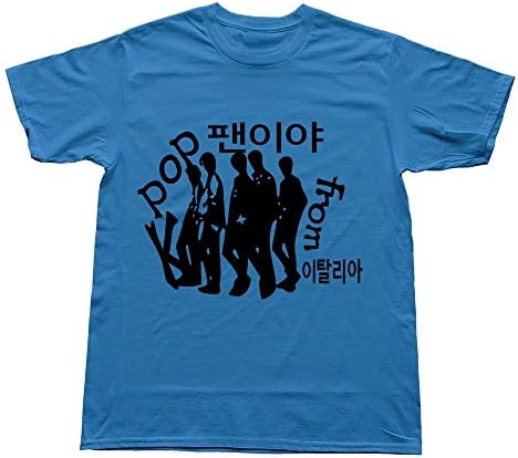 Hoxsin RoyalBlue Men's Kpop Fan Funny Casual T Shirts US Size XS
