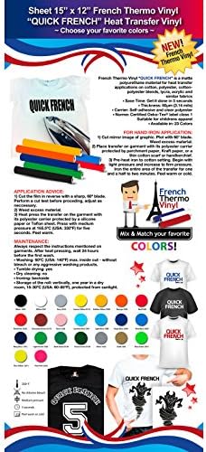 Gercutter´s Store: 15"x12" French Thermo Vinyl “QUICK FRENCH” Heat Transfer Vinyl Sheet - Color: LEMON YELLOW (on Cotton or Polyester Mesh and Poly-blend Fabrics)