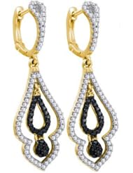10KT Yellow Gold 0.50 CTW-Diamond Micro-Pave Earring