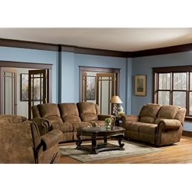 Microfiber Sofa Set - 3 Piece in Medium Brown Distressed - Coaster