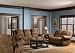 Microfiber Sofa Set - 3 Piece in Medium Brown Distressed - Coaster