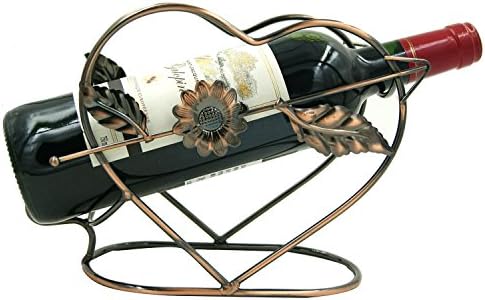 Outstar Antique Bronze Tone Bicycle Style Tabletop Single Bottle Rustic Wine Rack Display Stand