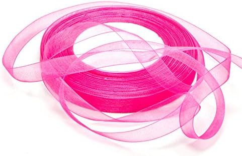 Organza Ribbon - 1/2" Wide - 50 Yard Spool - - Fusia