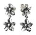 Sterling Silver Double Flower Drop Earrings by Zina