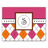 Argyle Stampable Notecards in Pink and Orange - Set of 10 by PSA Essentials