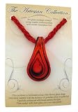 RED Art Glass Pendant w/ 2 Necklaces