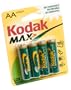 Kodak Max 4 NiMH 1600mAh Rechargeable AA Batteries