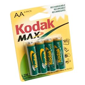 Kodak Max 4 NiMH 1600mAh Rechargeable AA Batteries