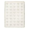 Basketweave White Throw