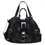Angie & Lola Buckle Hobo Bag - Black