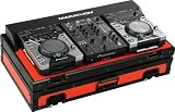 Marathon Flight Road MA-CDJ10V2Blkred Red - Black Series - Coffin Holds 2X Small Format CD Players: Pioneer CDJ-400 + 10-Inch Mixer: Pioneer DJm400