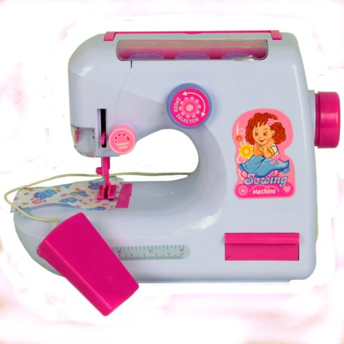 Kids Sewing Machine W/ & Music - White, Pink Handle -Affordable Gift for your Loved One! Item #DCHI-SDS-017268
