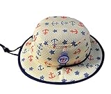 (ラボーグ)La vogue ベビー用ハット 子供 キッズサンバイザー サマーハット ナイト帽子 騎士 あごひも付き メッシュ UVカット 日焼け お出かけ (54cm, ブルー)