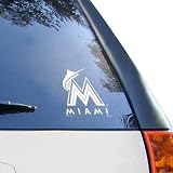 MLB Miami Marlins 8" x 8" White Logo Decal ()