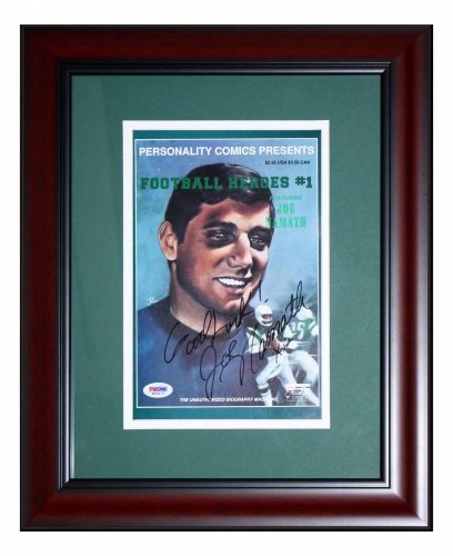 Joe Namath Autographed New York Jets (Personality Comics Football Heroes) Deluxe Framed Magazine - PSADNA