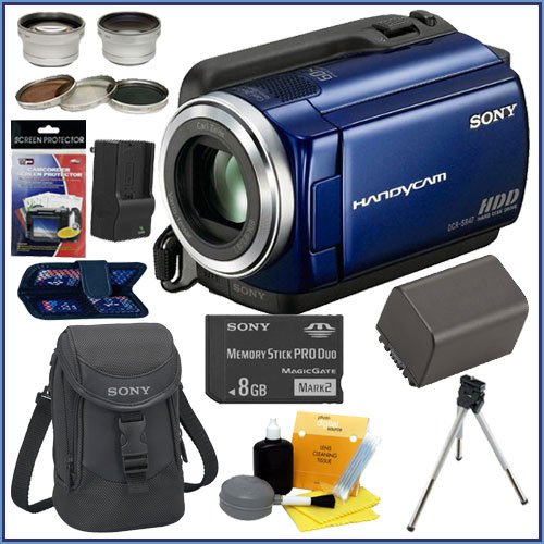 Sony DCR-SR47 60GB Hard Disk Drive Handycam® Camcorder (Blue) + Deluxe Camcorder Accessory Kit