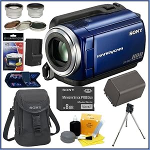 Sony DCR-SR47 60GB Hard Disk Drive Handycam� Camcorder (Blue) + Deluxe Camcorder Accessory Kit