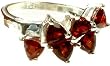 Fine Cut Garnet Ring - Sterling Silver