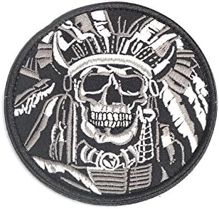 Death Skull WAR Chief Indian Army Morale Military Tactical Forest Velcro Patch By ADISID