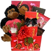I'm Wild About You! Valentine's Day Chocolate Gift Basket with Plush Monkey