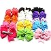 Foxnovo 15 Color 3 Boutique Hair Bows Girls Kids Alligator Clip Grosgrain Ribbon Headbands Hair Clips No Clip Baby Ribbon Hair Bows Baby Shower Gift!