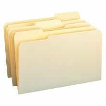 Smead File Folders, Legal Size, 11 Point, 1/3-Cut Tab, Manila, 100 Per Box (15330)