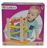 Simba Eichhorn 100005080 - Autorennbahn, 25x24cm, Rollbahn aus Holz mit 3 Fahrzeugen -