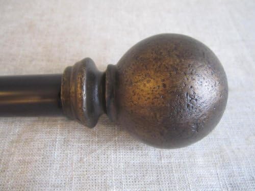 Urbanest 1-inch Diameter Drapery Curtain Rod Set, French Design Collection(Antique Cast Ball, 28"-48")
