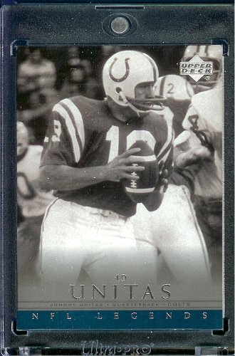 2000 Upper Deck Legends # 28 Johnny Unitas Baltimore Colts Football Card - Mint Condition - Shipped In Protective ScrewDown Display Case!