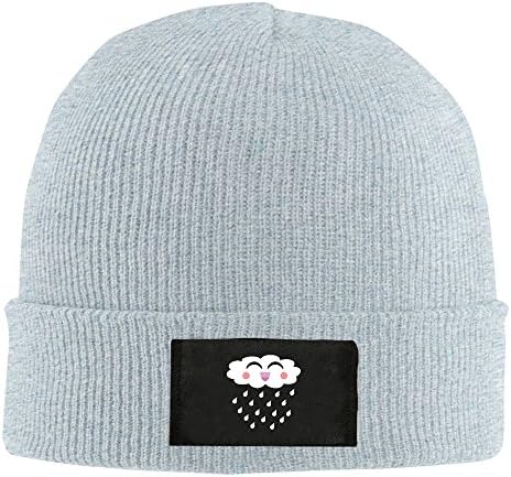 Unisex LunaCpt Kawaii Cloud Raindrops Lightweight Beanie Hat Ash One Size