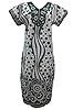 Womens Caftan Dress Embroidered Boho Kaftans Cotton Nightgown Medium