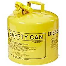 Eagle UI-50-SY Type I Metal Safety Can, Diesel, 12-1/2" Width x 13-1/2" Depth, 5 Gallon Capacity, Yellow