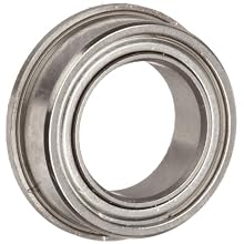 Dynaroll Precision Miniature Ball Bearing, ABEC-3, Double Shielded, Flanged, Stainless Steel
