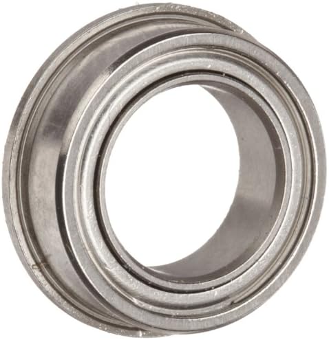 Dynaroll Precision Miniature Ball Bearing, ABEC-3, Double Shielded, Flanged, Stainless Steel
