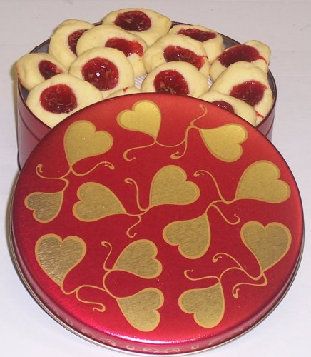 Scott's Cakes 1 lb. Raspberry Butter Cookies in a Heart Tin by Scott's Cakes