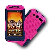 Pink Blue 2 in 1 Hybrid Rubber Plastic Skin Case Cover for Htc Mytouch 4g 2 ....