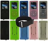 Samsung K3 YP-K3JAB YP-K3JQB MP3 Player Silicone Skin Case Cover Accessory Kit with Adjustable Armband - 5 Color Choices