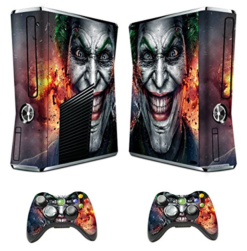 Xbox 360 Skins Joker Decals Vinyl Cover for Xbox Slim Console and Two Controllers