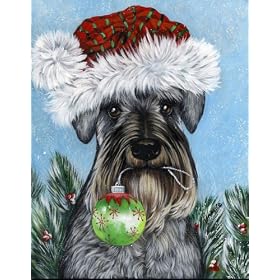Schnauzer Dog Christmas Greeting Cards