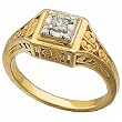 14Kt Yellow Gold Diamond Filigree Fashion Ring